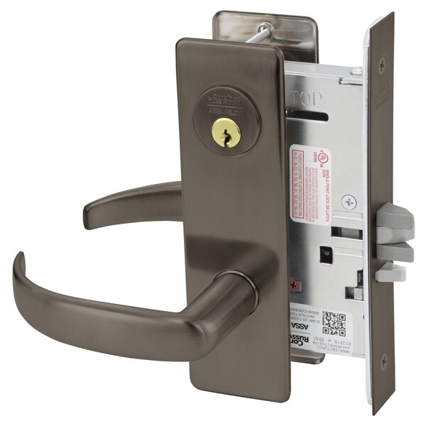 Classroom Intruder Mortise Lock, PS Lever, M Escutcheon, Oil Rubbed Bronze